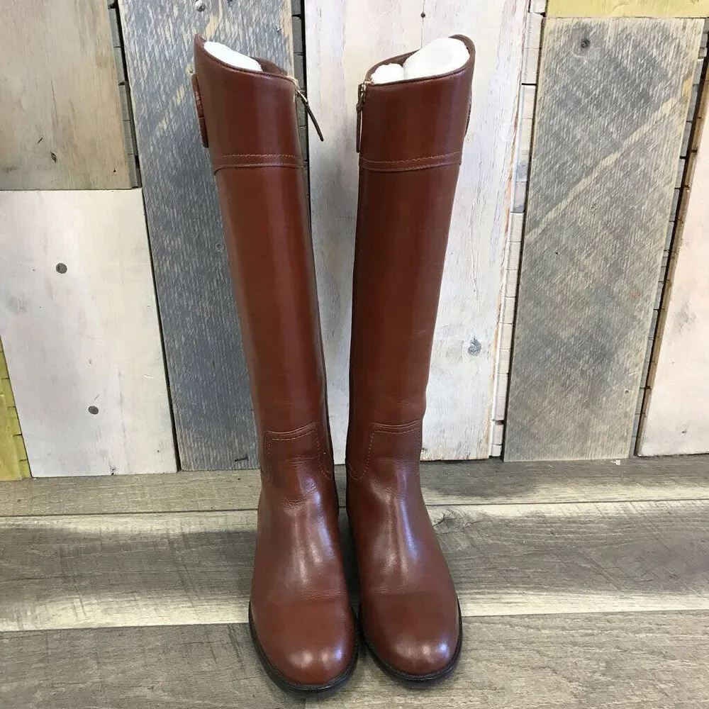 TORY BURCH COGNAC JUNCTION RIDING BOOT SIZE 6